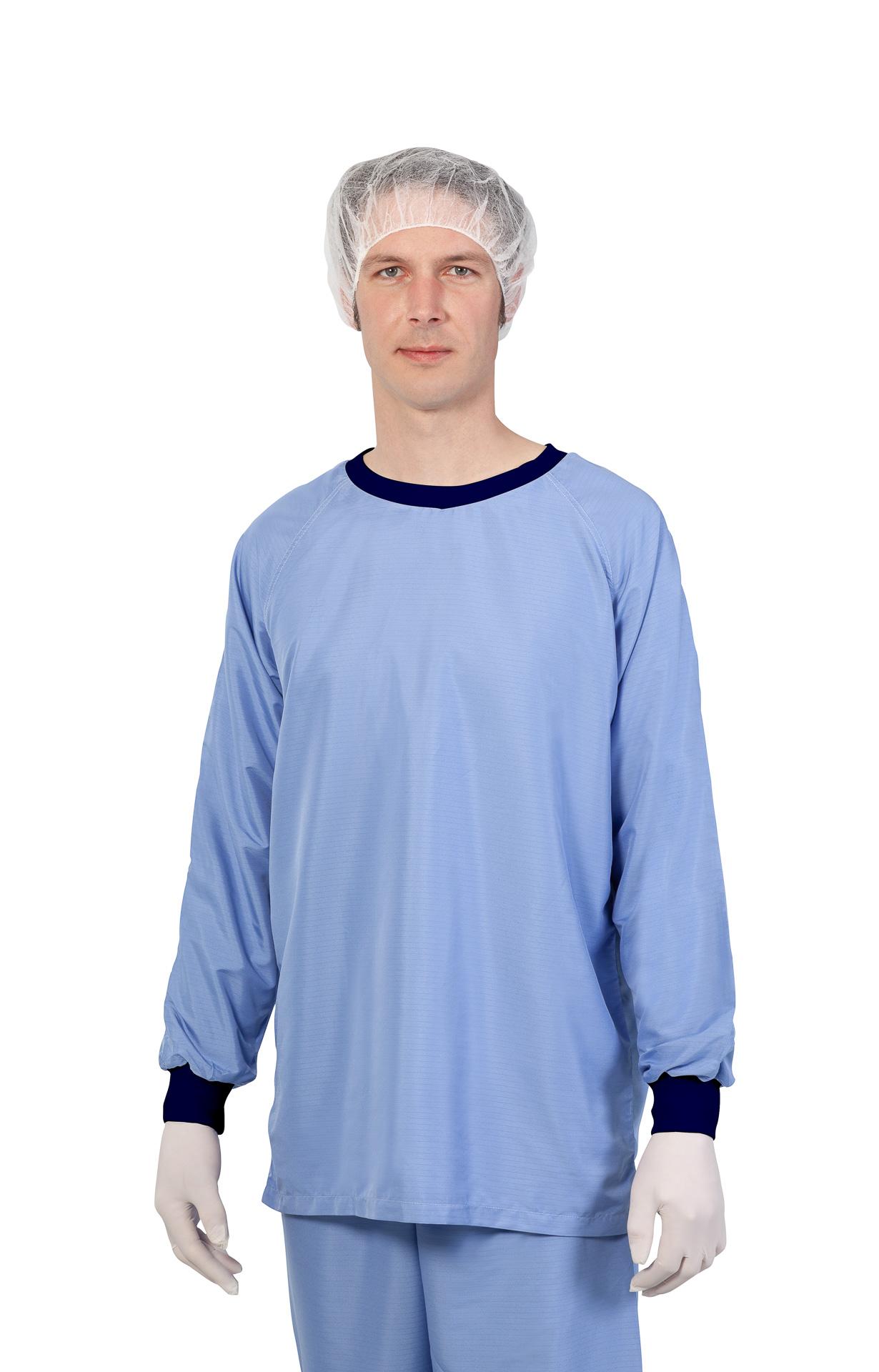 Cleanroom reusable underwear upper part, for cleanroom class ISO 7-8, GMP B-C
